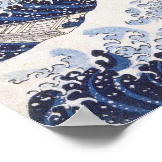 De Grote Golf van Hokusai Poster (Hoek)