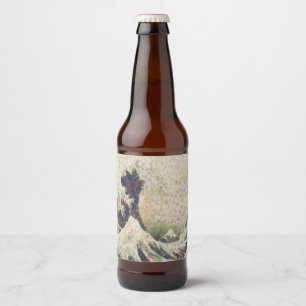 De grote golf van Honeydew Melon Fine Art Spoof Bier Etiket