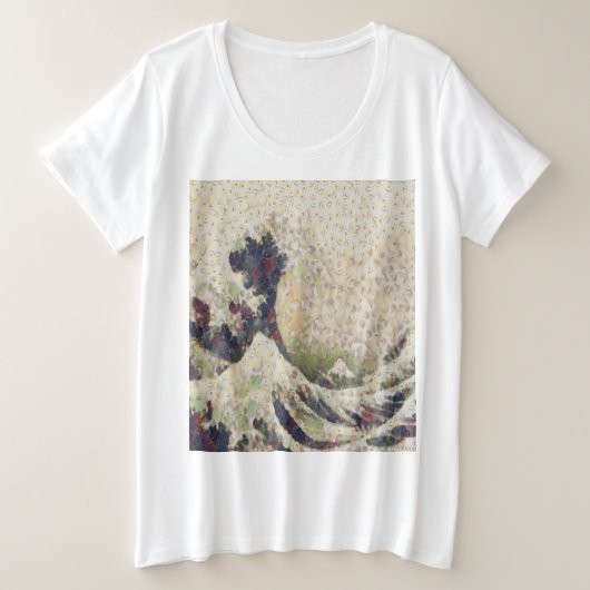 De grote golf van Honeydew Melon Fine Art Spoof Maat T-shirt (Design voorkant)