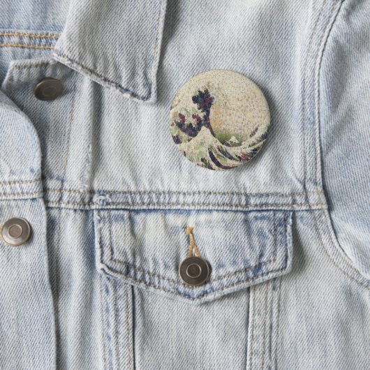 De grote golf van Honeydew Melon Fine Art Spoof Ronde Button 5,7 Cm (In situ)
