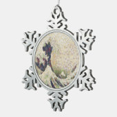 De grote golf van Honeydew Melon Fine Art Spoof Tin Sneeuwvlok Ornament (Rechts)