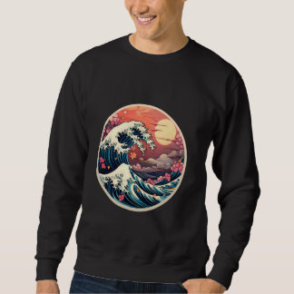 De Grote Golf van Japan Sunset Art Cherry Blossom Trui
