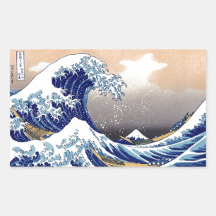 De Grote Golf van Kanagawa - 神奈川沖浪 裏 Rechthoekige Sticker