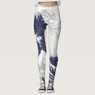 De Grote Golf van Kanagawa (神 川 沖 裏 奈) Leggings