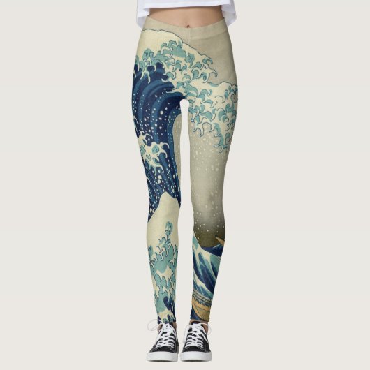 De Grote Golf van Kanagawa (神 川 沖 裏 奈) Leggings (Voorkant)