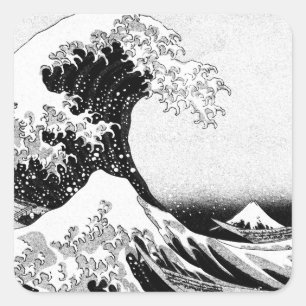 De Grote Golf van Kanagawa (神 川 沖 裏 奈) Vierkante Sticker