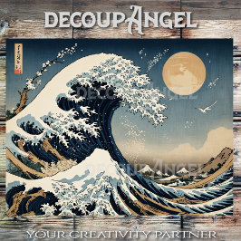 De Grote Golf van Kanagawa #1 - Decoupage- Tissuepapier