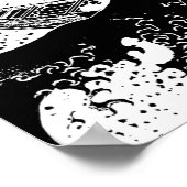 De Grote Golf van Kanagawa Black en White Poster (Hoek)