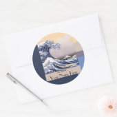 De Grote Golf van Kanagawa Boekplaat Ronde Sticker (Envelop)