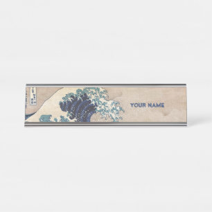 De Grote Golf van Kanagawa Bureau Naambordje