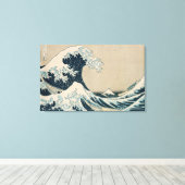 De Grote Golf van Kanagawa Canvas Afdruk (Insitu (Houten vloer))