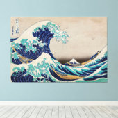De Grote Golf van Kanagawa Canvas Afdruk (Insitu (Houten vloer))