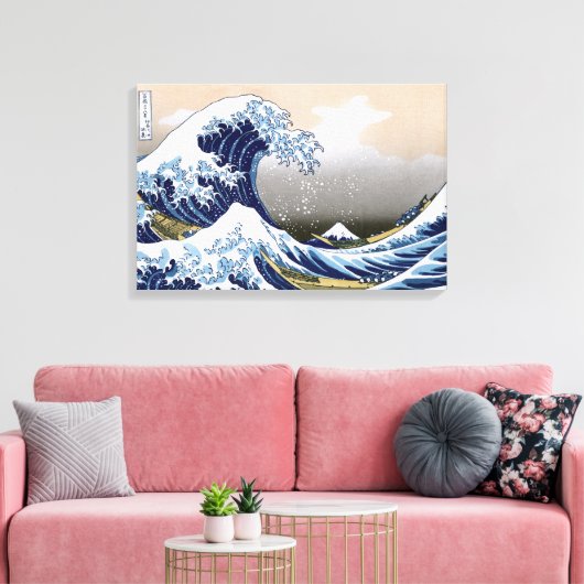 De Grote Golf van Kanagawa Canvas Afdruk (Insitu (Woonkamer))