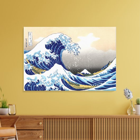 De Grote Golf van Kanagawa Canvas Afdruk (Insitu (Woonkamer))