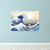 De Grote Golf van Kanagawa Canvas Afdruk (Insitu (Houten vloer))