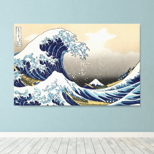 De grote golf van Kanagawa Canvas Print (Insitu (Houten vloer))