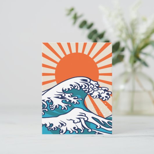 De Grote Golf van Kanagawa, de japanse golf Briefkaart (Staand voorkant)