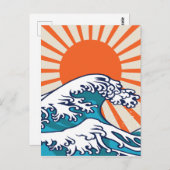 De Grote Golf van Kanagawa, de japanse golf Briefkaart (Voorkant / Achterkant)