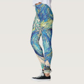 De grote golf van Kanagawa de Sterrennacht Leggings (Links)