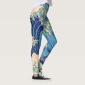 De grote golf van Kanagawa de Sterrennacht Leggings (Rechts)
