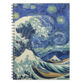 De grote golf van Kanagawa - de Sterrennacht Notitieboek (Voorkant)