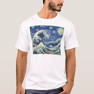 De grote golf van Kanagawa - de Sterrennacht T-shirt