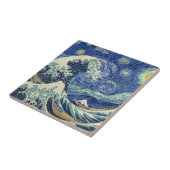 De grote golf van Kanagawa - de Sterrennacht Tegeltje (Zijkant)