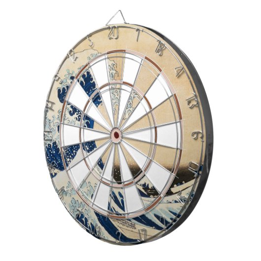 De Grote Golf van Kanagawa door Hokusai Dartbord (Voorkant Rechts)