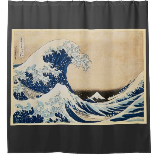 De Grote Golf van Kanagawa door Hokusai Douchegordijn (Voorkant)