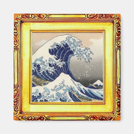 De Grote Golf van Kanagawa, door Hokusai, Fine Art Magneet (Voorkant)