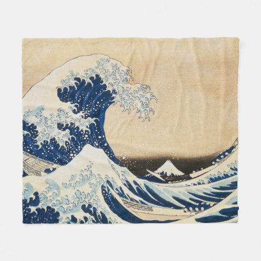 De Grote Golf van Kanagawa door Hokusai Fleece Deken (Voorkant (Horizontaal))