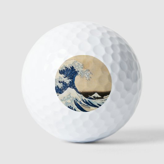 De Grote Golf van Kanagawa door Hokusai Golfballen (Voorkant)