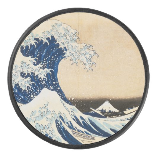 De Grote Golf van Kanagawa door Hokusai Hockey Puck (Voorkant)