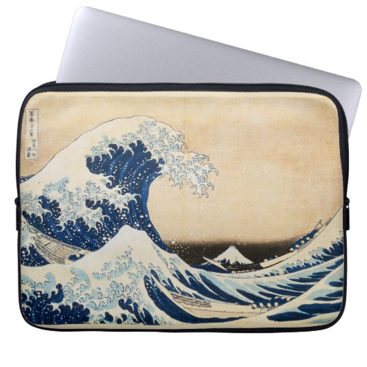 De Grote Golf van Kanagawa door Hokusai Laptop Sleeve (Voorkant)