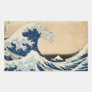 De Grote Golf van Kanagawa door Hokusai Rechthoekige Sticker