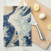 De Grote Golf van Kanagawa door Hokusai Theedoek (Quarter Fold)