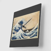 De Grote Golf van Kanagawa door Hokusai Vierkante Klok (Hoek)