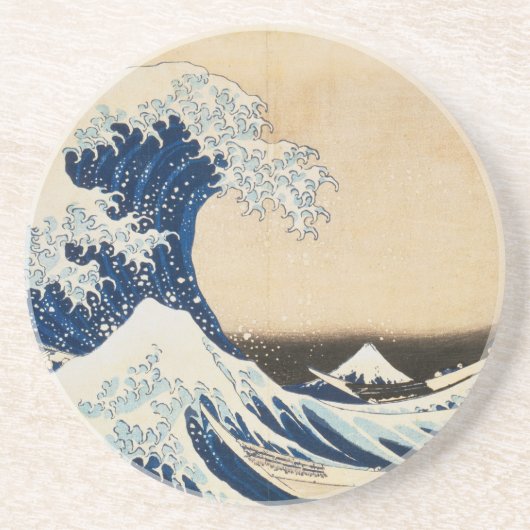 De Grote Golf van Kanagawa door Hokusai Zandsteen Onderzetter (Voorkant)