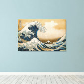 De Grote Golf van Kanagawa door Katsushika Hokusai Canvas Afdruk (Insitu (Houten vloer))