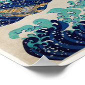 De Grote Golf van Kanagawa door Katsushika Hokusai Poster (Hoek)