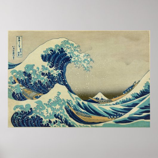 De Grote Golf van Kanagawa door Katsushika Hokusai Poster (Voorkant)