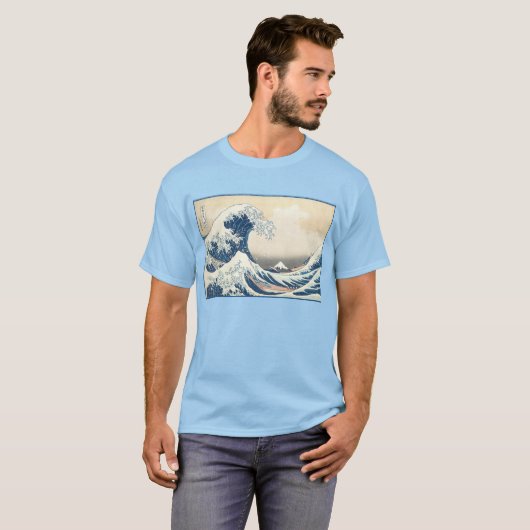 De Grote Golf van Kanagawa door Katsushika Hokusai T-shirt (Voorkant volledig)