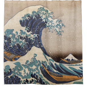 De Grote Golf van Kanagawa Douchegordijn