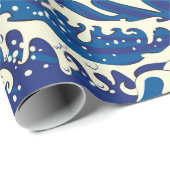 De grote golf van kanagawa- en palmbomen cadeaupapier (Rol Hoek)