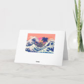 De grote golf van kanagawa- en palmbomen kaart (Achterkant)