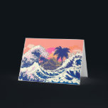 De grote golf van kanagawa- en palmbomen kaart<br><div class="desc">De grote golf van kanagawa- en palmbomen</div>