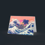 De grote golf van kanagawa- en palmbomen kaart<br><div class="desc">De grote golf van kanagawa- en palmbomen</div>