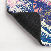 De grote golf van kanagawa- en palmbomen muismat (Hoek)