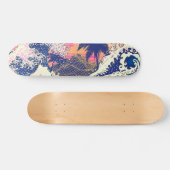 De grote golf van kanagawa- en palmbomen persoonlijk skateboard (Horizontaal)