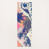 De grote golf van kanagawa- en palmbomen yogamat (Achterkant)